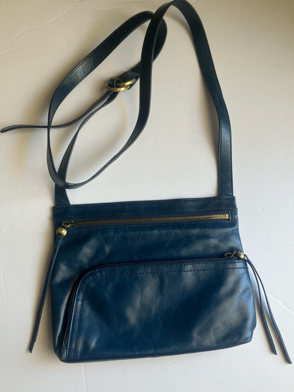 HOBO Cassie Crossbody - Deep Blue Leather with Gold Hardware - Picture 2 of 15